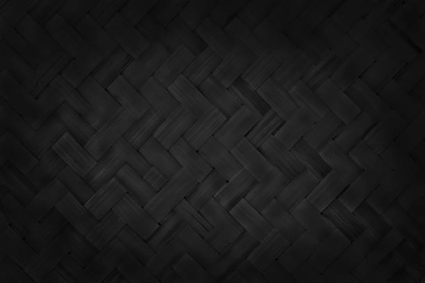 istock Black weave bamboo pattern, woven rattan mat texture for background and design art work. 1400180023