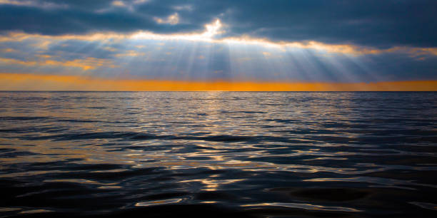 Ocean sunrise stock photo