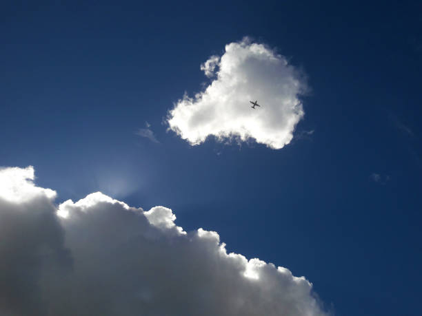 View of beautiful blue sky with white clouds,shiny blue sky texture and cloud