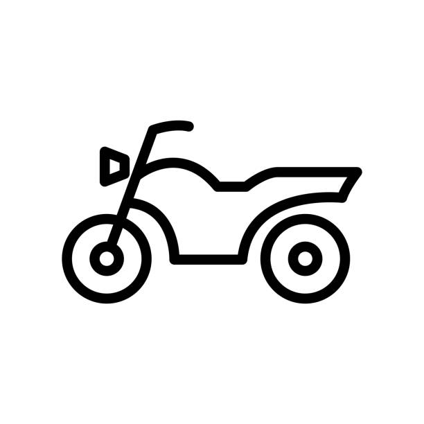 ilustraciones, imágenes clip art, dibujos animados e iconos de stock de vector icono de moto. transporte, transporte terrestre. estilo de icono de línea. ilustración de diseño simple editable - silhouette bus symbol motor scooter