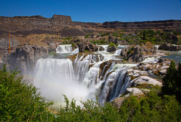 ショショーン滝 - snake river canyon ストックフォトと画像