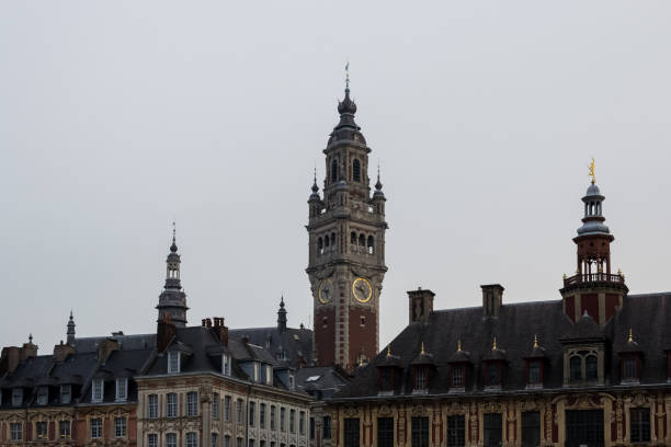 architektonisches detail des place du général-de-gaulle im stadtzentrum von lille, frankreich - flume stock-fotos und bilder