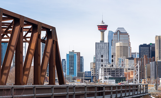 City skyline of downtown Calgary, Alberta, Canada.
