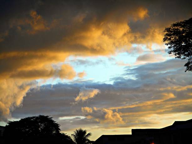 Colorful sky in late autumn afternoon