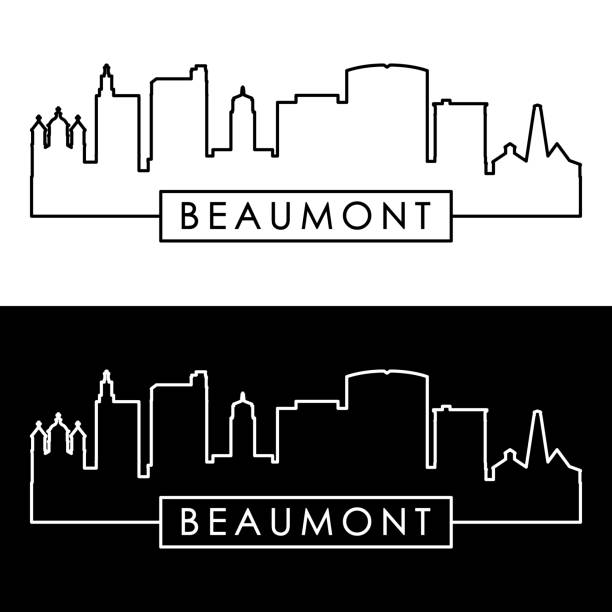 Beaumont, TX skyline. Linear style. Editable vector file. Beaumont, TX skyline. Linear style. Editable vector file. beaumont tx stock illustrations