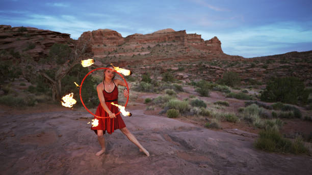 istock Fire dance in the Utah desert 1400196739