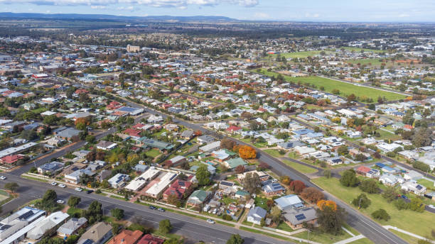 istock Aerial view over Parkes, NSW suburbs 1400203808