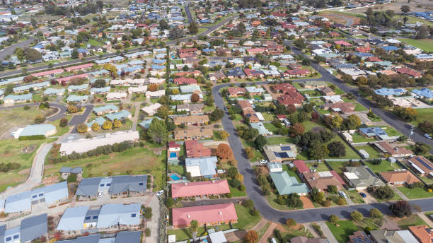 istock Aerial view over Parkes, NSW suburbs 1400203810