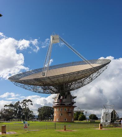 The radio telescope outside of Parkes NSW