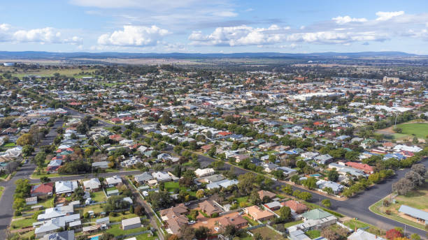 istock Aerial view over Parkes, NSW suburbs 1400203819