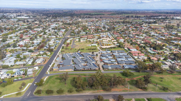 istock Aerial view over Parkes, NSW suburbs 1400203823