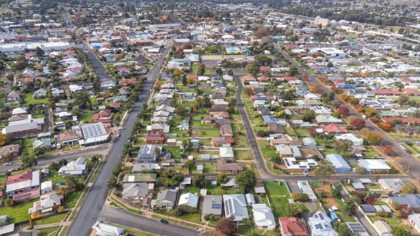 istock Aerial view over Parkes, NSW suburbs 1400203826