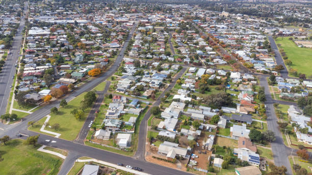 istock Aerial view over Parkes, NSW suburbs 1400203842