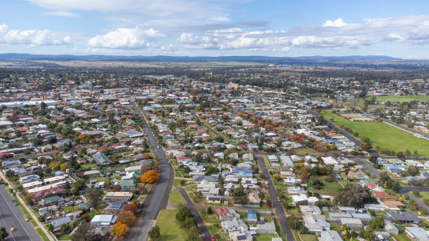 istock Aerial view over Parkes, NSW suburbs 1400203860