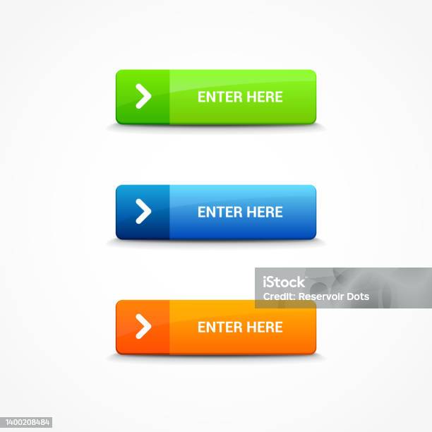 Enter Here Web Buttons Stock Illustration - Download Image Now ...