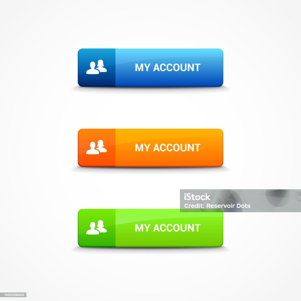 Mye Button My Account Web Buttons Stock Illustration - Download Image Now ...