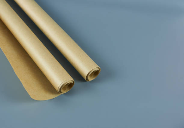 istock Parchment paper on a gray background. Baking paper. 1400209472
