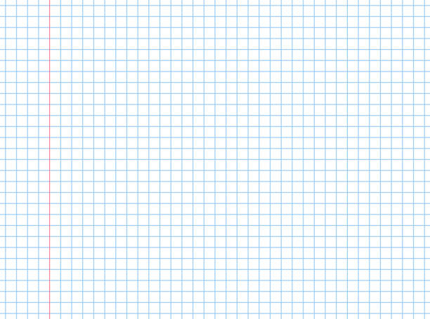 ilustrações de stock, clip art, desenhos animados e ícones de paper with graph grid. square grid pattern for school notebook. blue texture on white background. sheet  with blue checkered and red line for memo, school and architect. vector - seamless padding backgrounds wallpaper