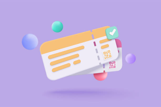 istock 3D airline boarding pass ticket, ready for tourism and travel planning a summer vacation concept. Ticket for travel agency, booking service. 3d vector passenger airplane ticket render illustration 1400209679