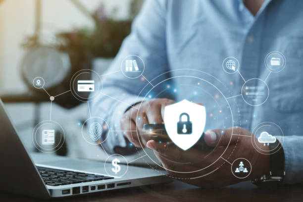 istock Personal Data Protection Act or PDPA concept. A young man uses a phone with a fingerprint scan concept. Shield with a lock icon on the screen of futuristic protection from data theft. privacy 1400211367
