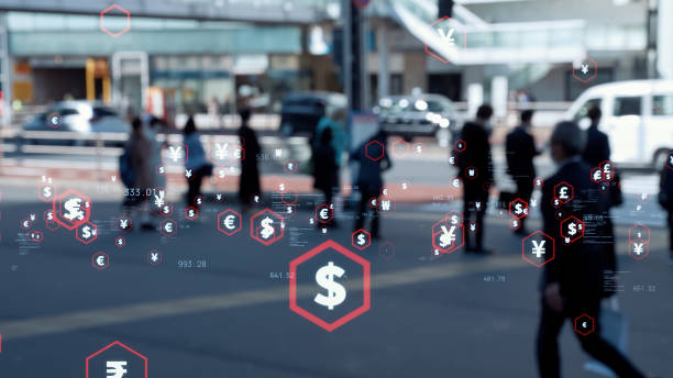 Financial technology concept. Fintech. Cashless payment. Foreign exchange. FOREX.