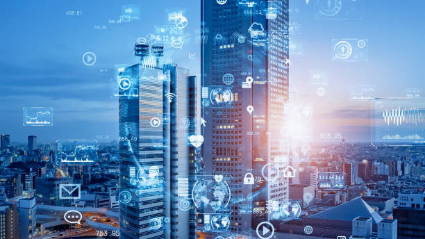 istock Smart city and communication network concept. 5G. IoT (Internet of Things). Telecommunication. 1400218314