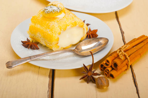 istock cream roll cake dessert and spices 1400219507