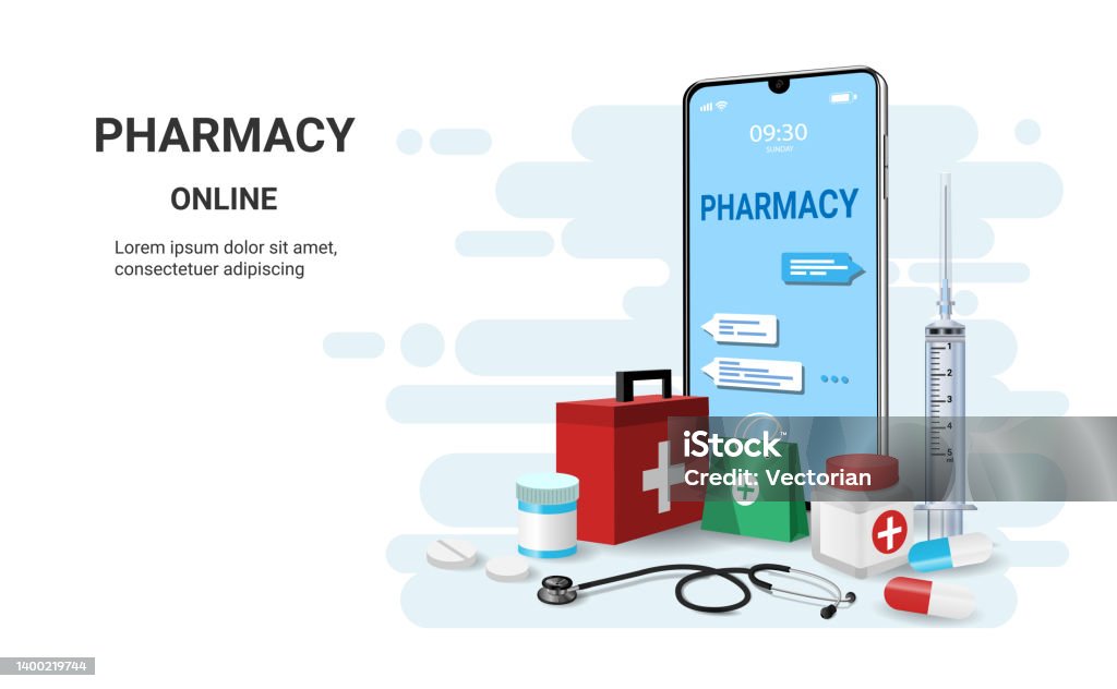 Apotek Online Dengan First Aid Kit Dan Peralatan Medis Lainnya Medicine ...