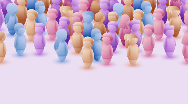 istock Large group of people on white background. People crowd concept. 1400220393