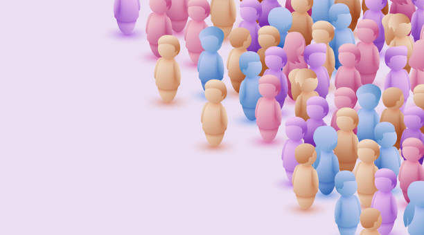 istock Large group of people on white background. People crowd concept. 1400220394