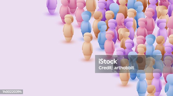 istock Large group of people on white background. People crowd concept. 1400220394