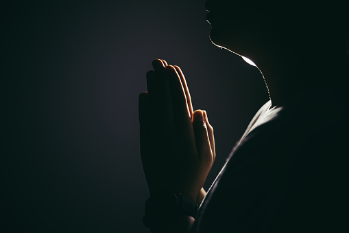 Prayer woman hand