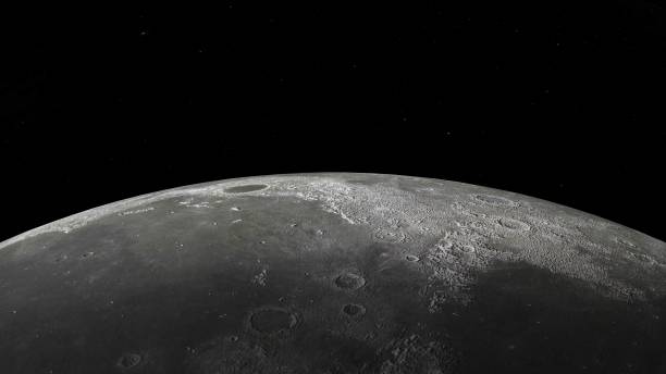 istock Closeup of Moon rotating on a starry background 1400225566