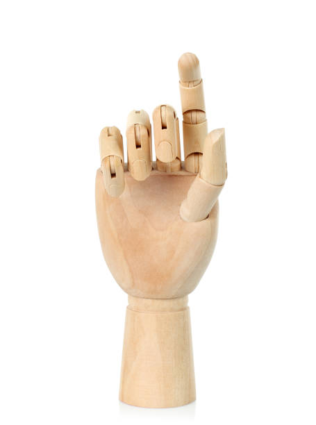 istock Wooden hand on white background 1400231320