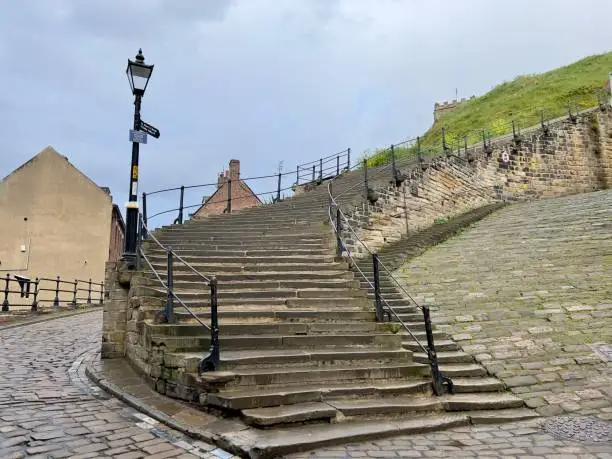 The famous 199 Steps leading to St Mary’s Church and to Whitby Abbey