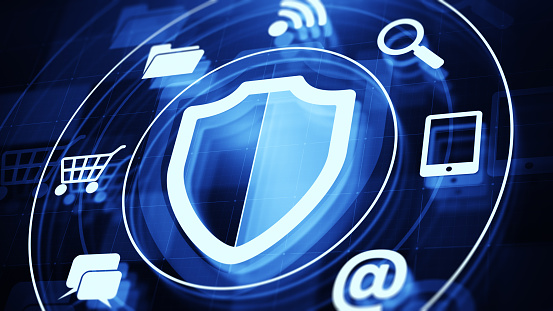 Security information concept on digital background. Antivirus concept.
