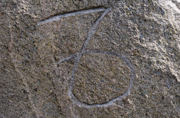istock Zodiac sign curved in stone. 1400240727