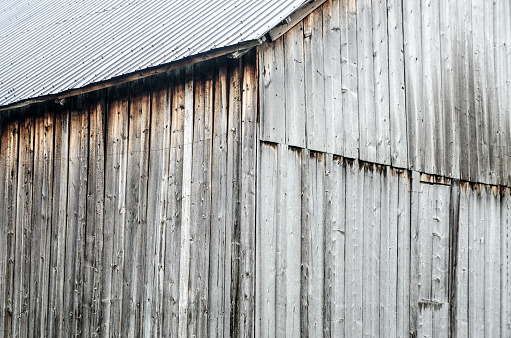Corner of wooden barn