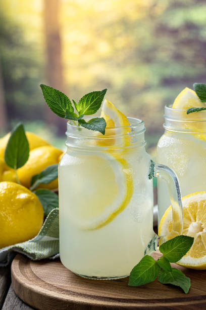 istock Glass of lemonade with mint and lemons 1400242553