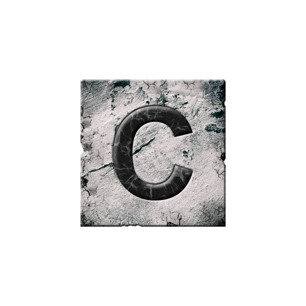 istock Letter C. Alphabet on stone blocks. Isolated on white background. Education. 1400244312