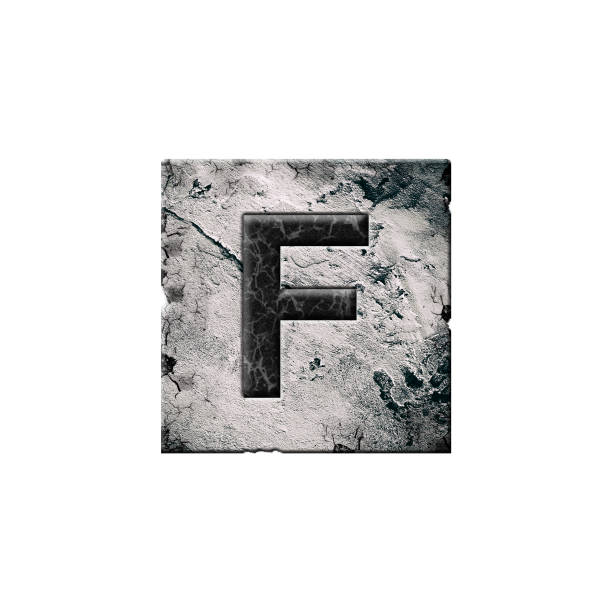istock Letter F. Alphabet on stone blocks. Isolated on white background. Education. 1400244315