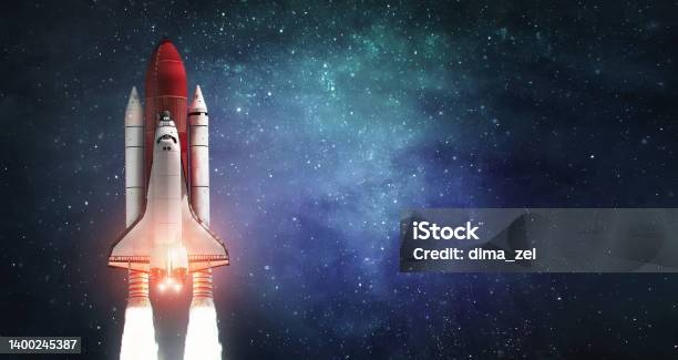 Shuttle In Space Scifi Space Wallpaper Spaceship With Bright Stars Elements Of This Image Furnished By Nasa Stock Photo - Download Image Now
