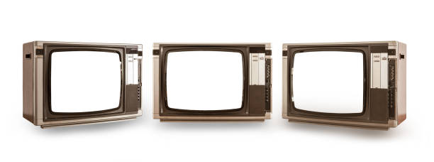 istock Set of retro old television isolated on white background 1400245613