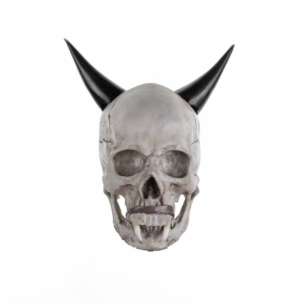 istock vampire,human skull with horns isolated on white background 1400246814