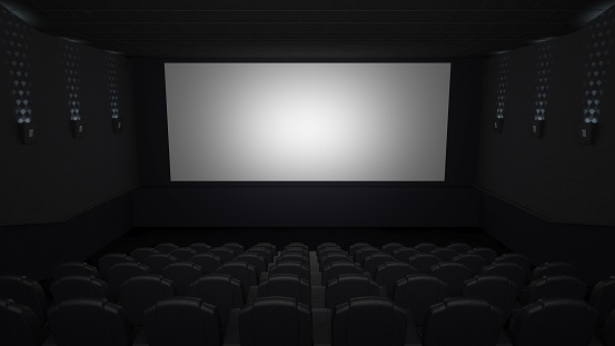 3d render of Blank cinema screen