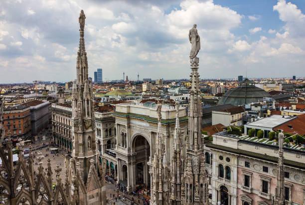 istock Milan Cathedral square city view, Italy. 1400257371