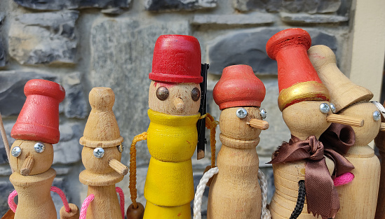 funny little wooden men made with recycled materials