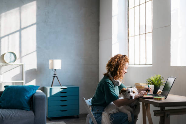 istock Adult female student studying online using a laptop 1400259900