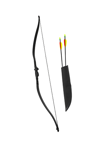 A modern sports bow for leisure and sports. An ancient weapon with a modern twist. Isolate on a white background.