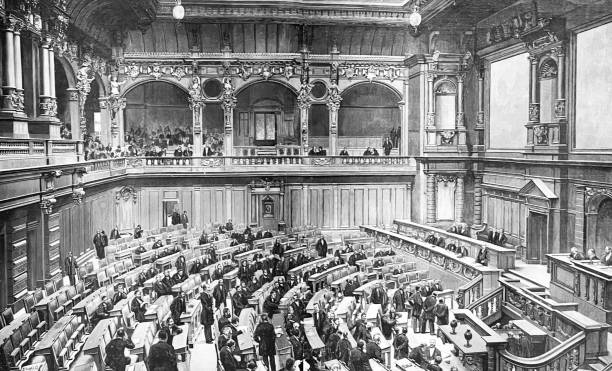 istock Large meeting room in the Reichstag, Berlin 1400262782